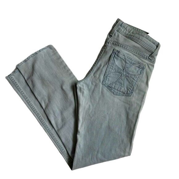 Habitual Light Wash Denim Jeans Straight Leg Raw Hem SZ 28 - Picture 1 of 16
